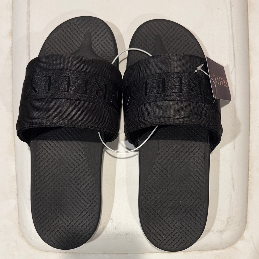 Freeley Black Slide Sandals